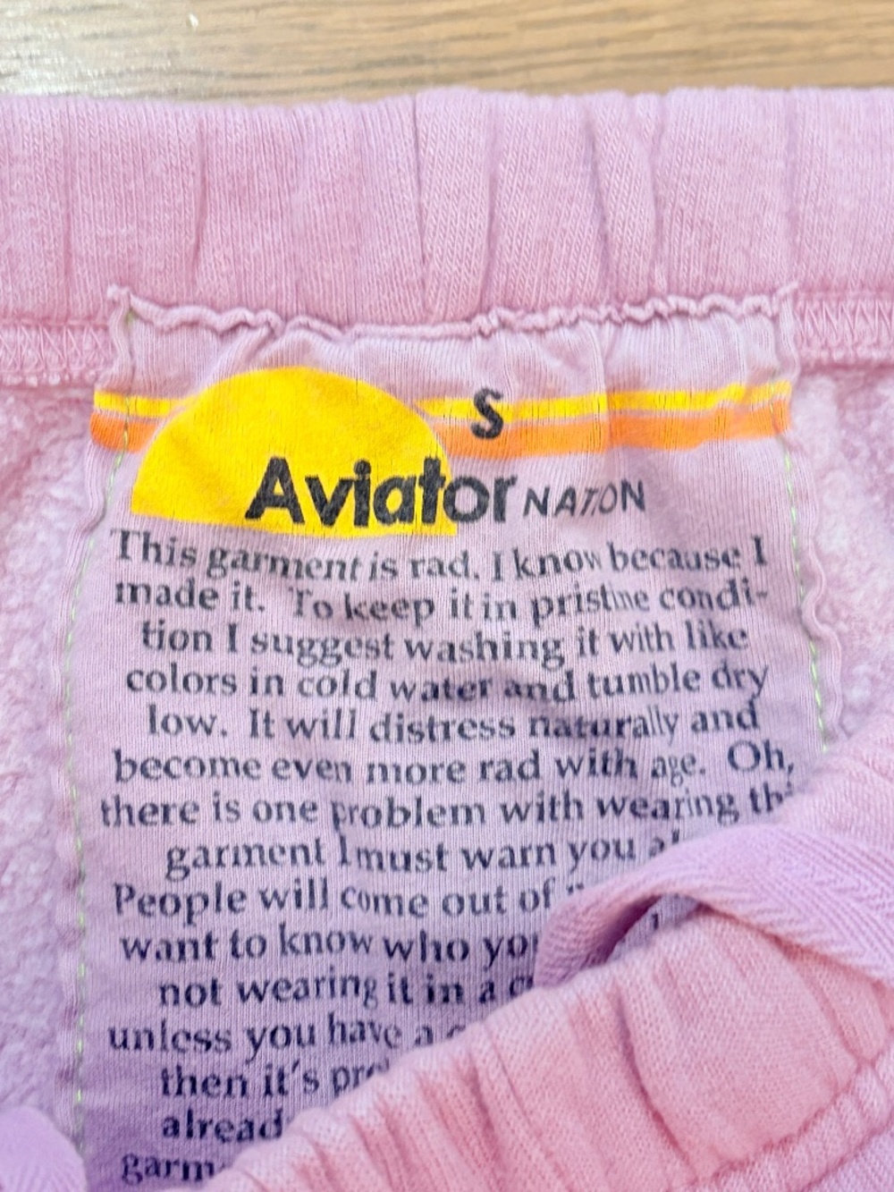 Aviator Nation Light Purple/Mauve 5-Stripe Sweatpants unisex size small - Picture 3 of 3